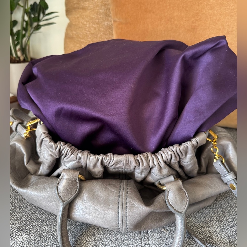 Miu Miu Frame Vitello Lux Leather Bag in Astro Gray Color - Picture 9 of 15